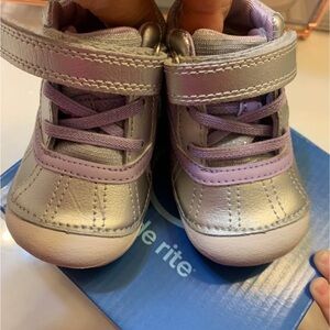 Stride Rite Metallic and Lavender Baby Shoes